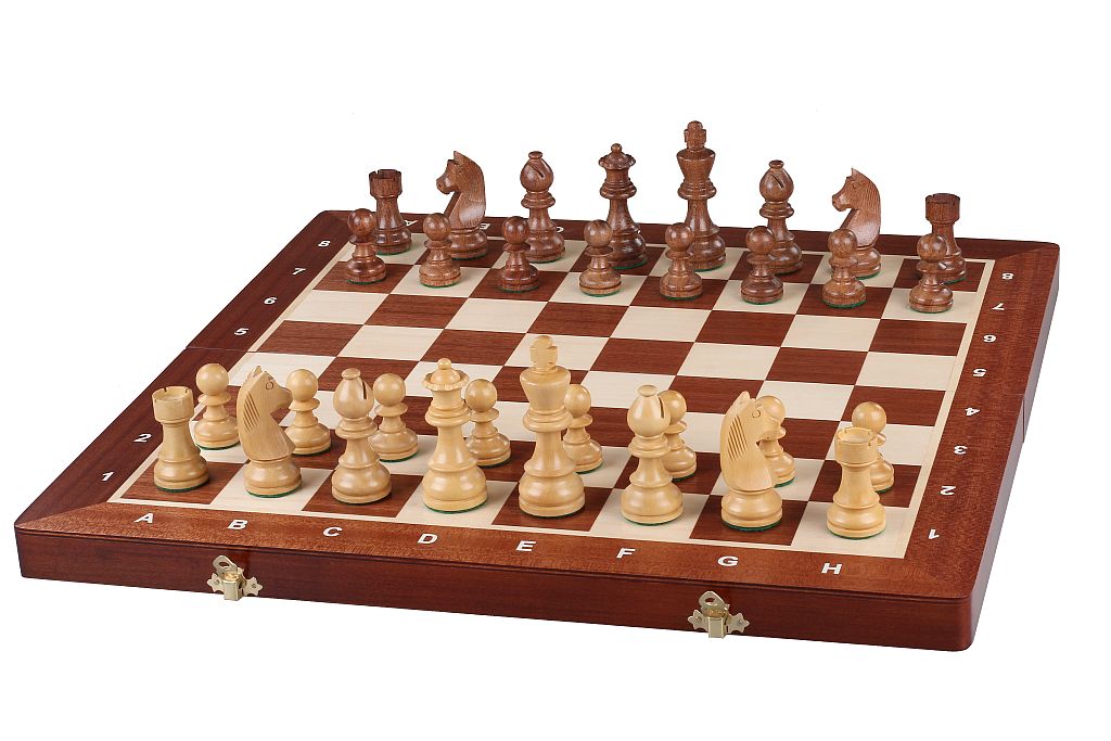 Jeu d'échecs de tournoi de chevalier allemand n° 5 en acacia et buis