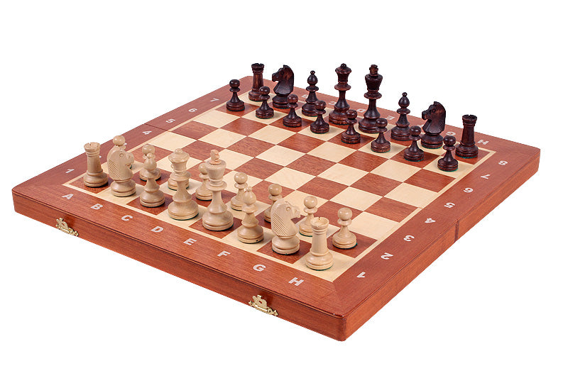 Jeu d'échecs de tournoi Staunton n° 4 en acajou et sycomore