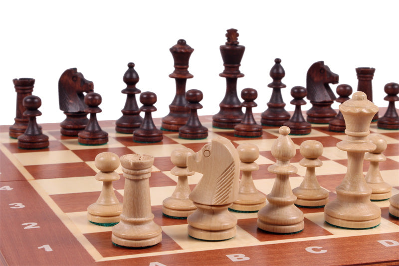 Jeu d'échecs de tournoi Staunton n° 4 en acajou et sycomore