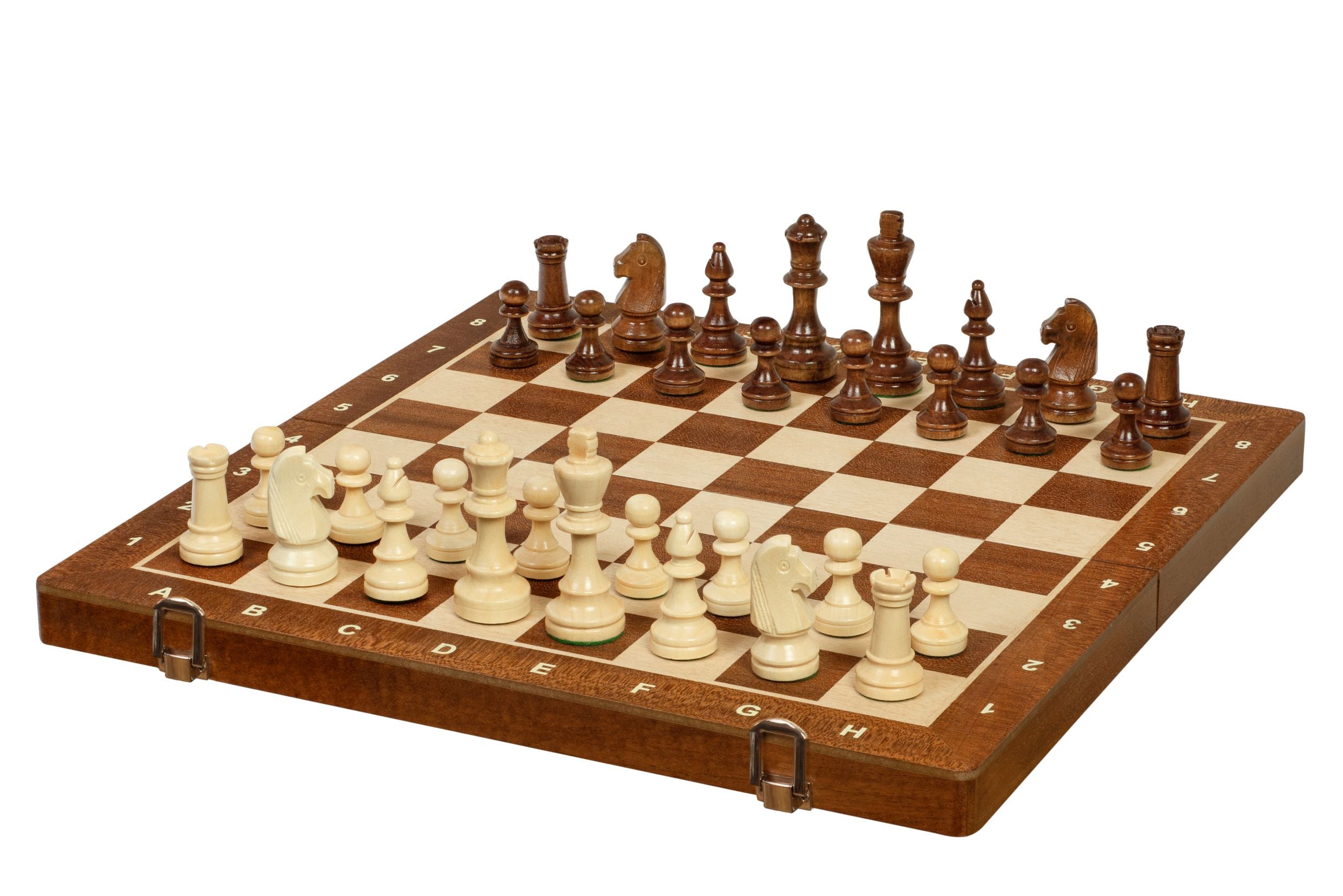Jeu d'échecs de tournoi Staunton n° 4 avec plateau en acajou et érable