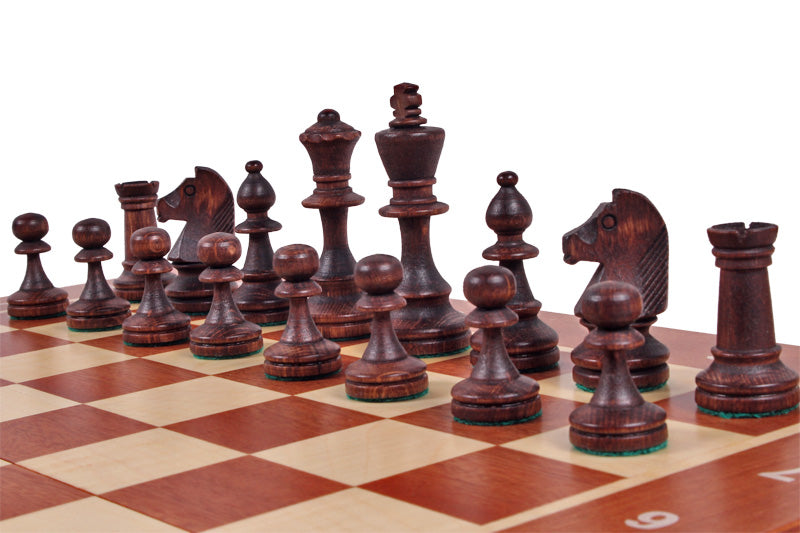 Jeu d'échecs de tournoi Staunton n° 4 en acajou et sycomore