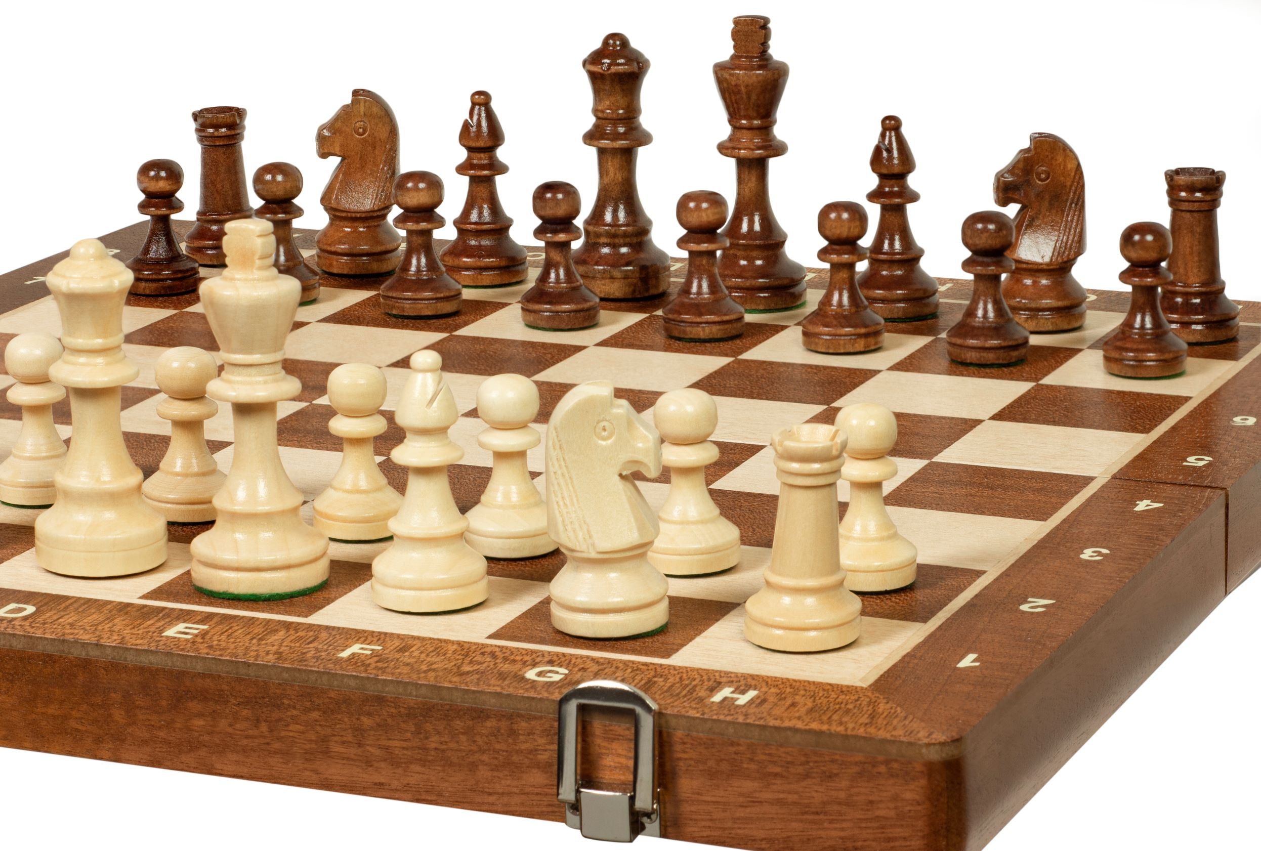 Jeu d'échecs de tournoi Staunton n° 4 avec plateau en acajou et érable