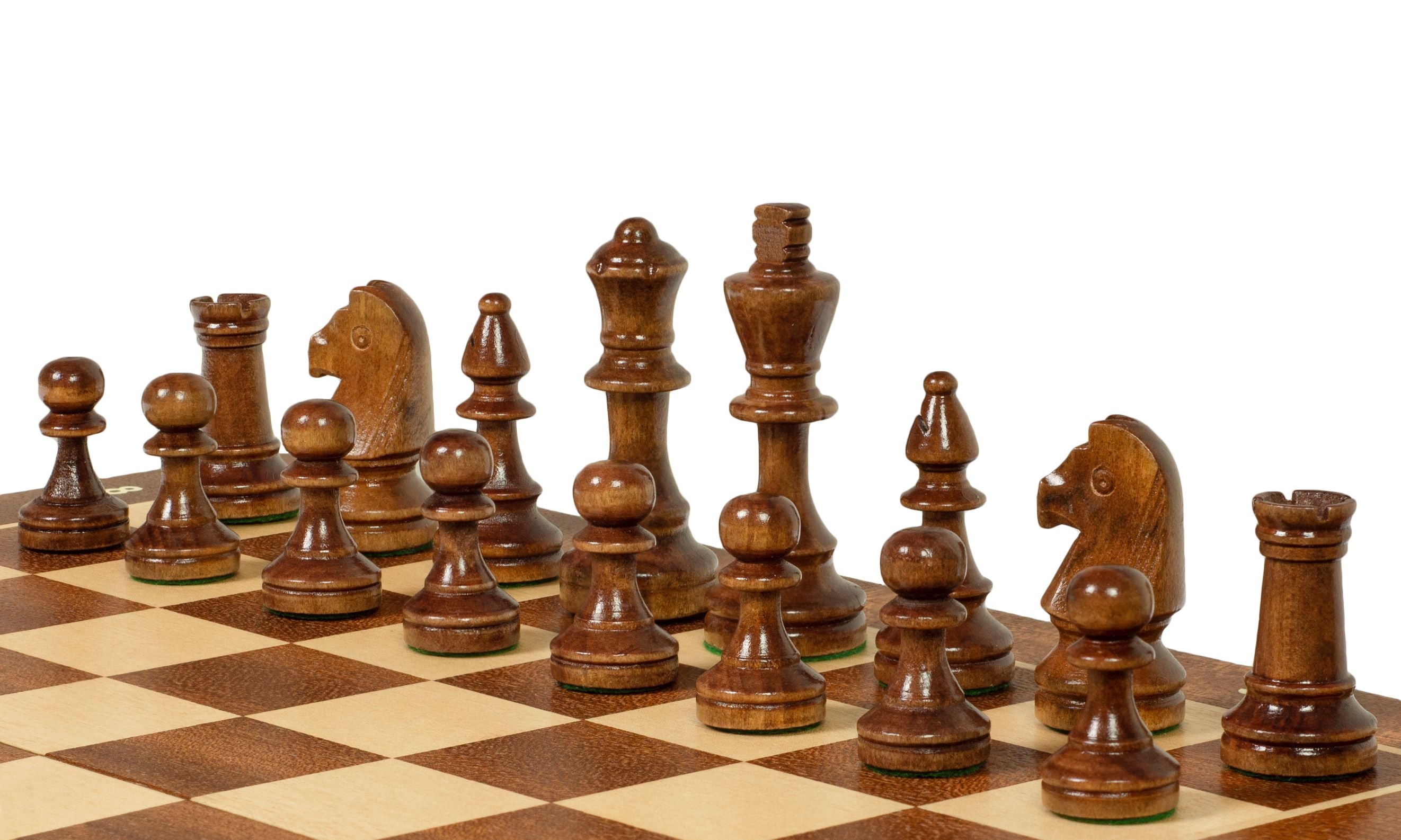 Jeu d'échecs de tournoi Staunton n° 4 avec plateau en acajou et érable