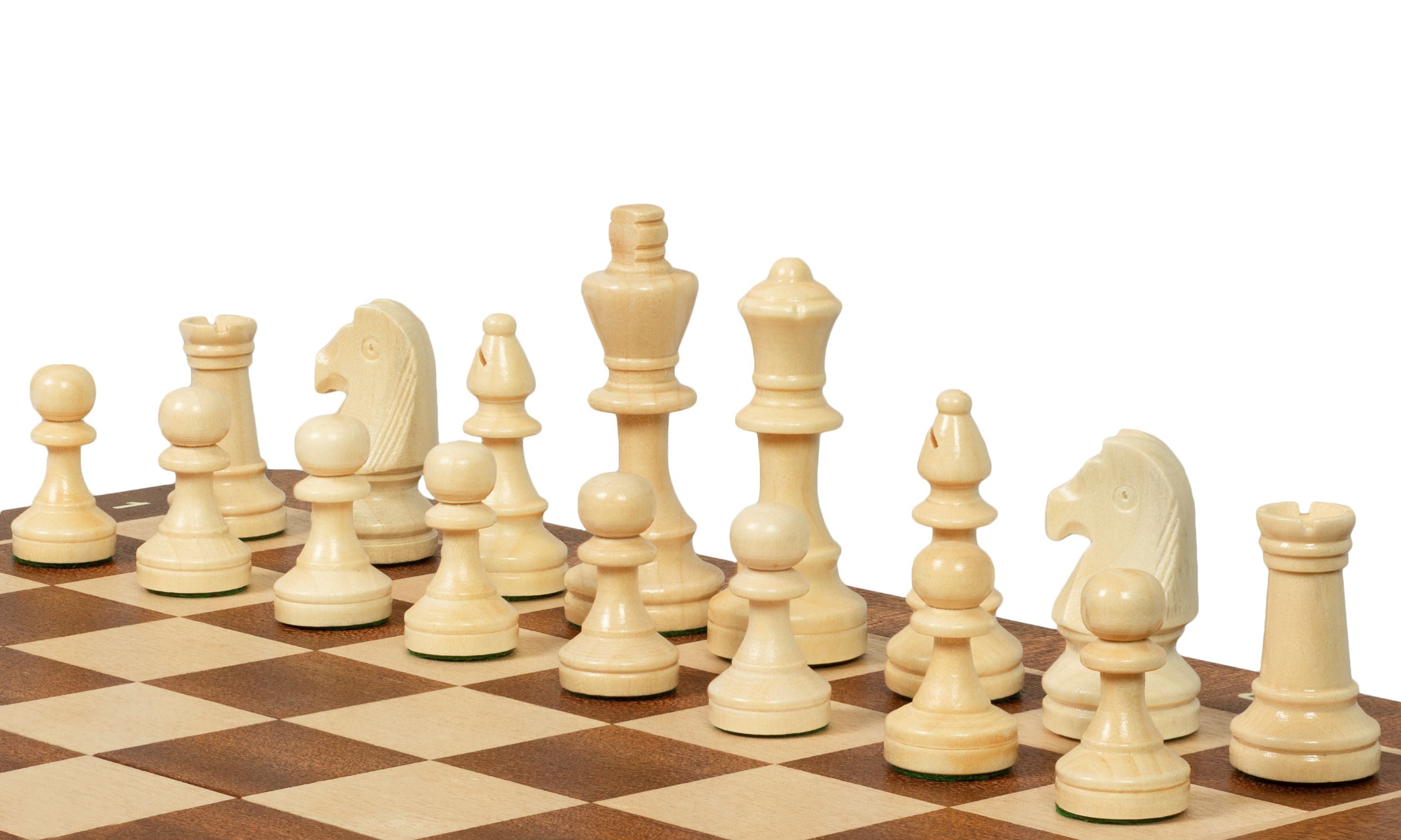 Jeu d'échecs de tournoi Staunton n° 4 avec plateau en acajou et érable