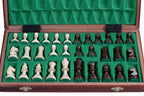 Jeu d'échecs de tournoi n° 3 avec plateau incrusté d'acajou et de sycomore