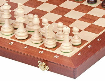 Jeu d'échecs de tournoi n° 4 (double reine) plateau en acajou et sycomore