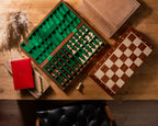Jeu d'échecs de tournoi n° 4 (double reine) plateau en acajou et sycomore