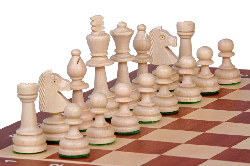 Jeu d'échecs de tournoi n° 4 (double reine) plateau en acajou et sycomore
