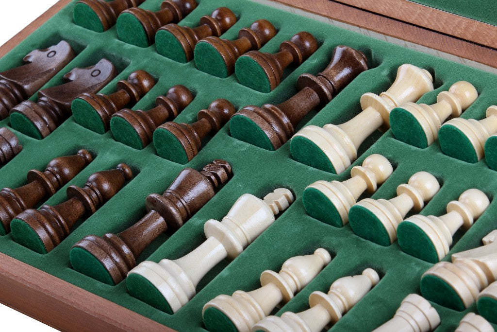 Jeu d'échecs de tournoi Staunton n° 5 avec plateau en acajou et sycomore