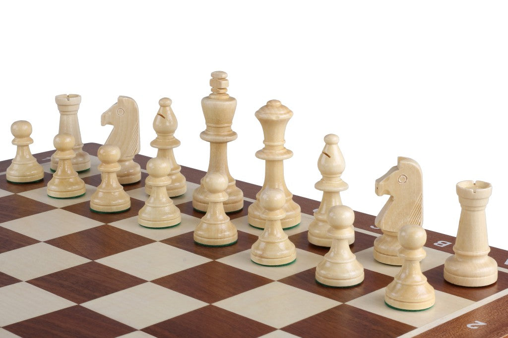 Jeu d'échecs de tournoi Staunton n° 5 avec plateau en acajou et sycomore