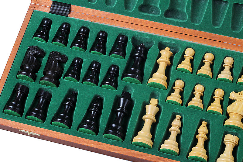 Jeu d'échecs français Staunton n° 5 en ébène